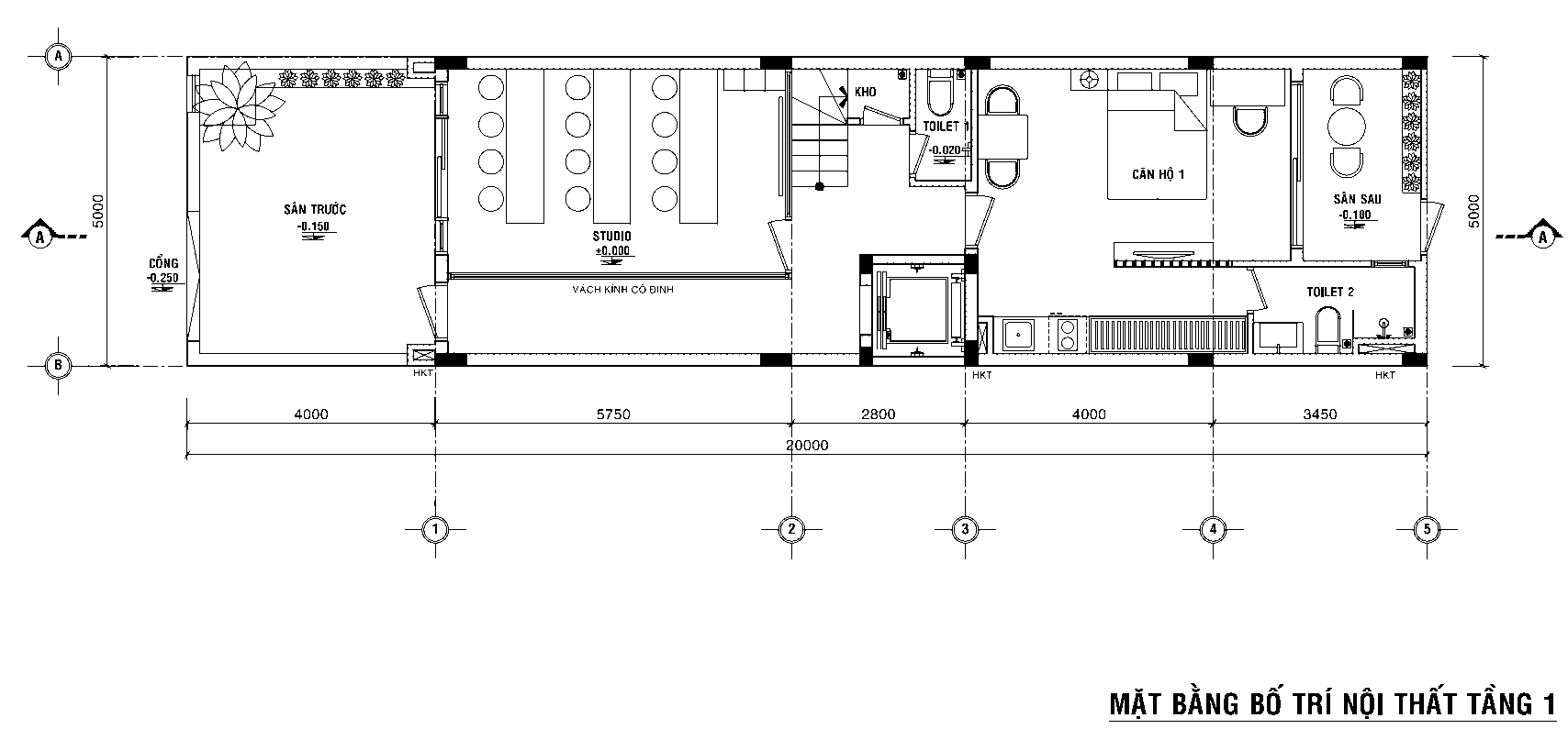 Thi công căn hộ cho thuê - 5 tầng