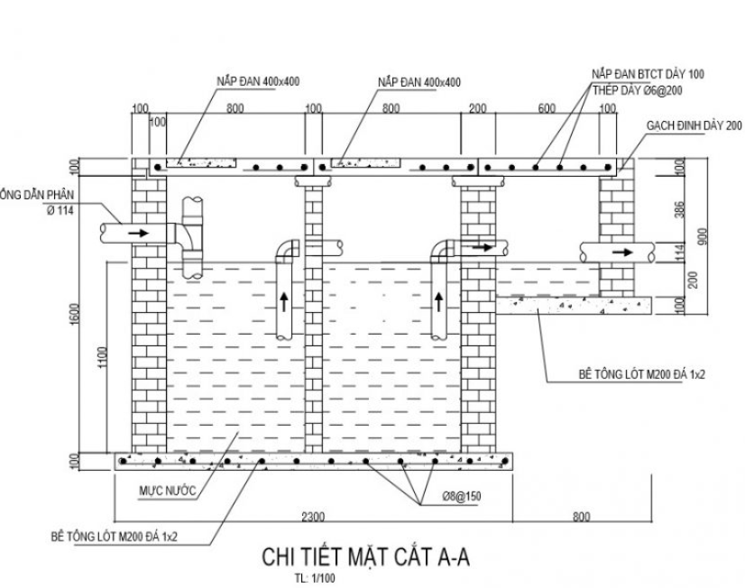 thi công bể phốt nhà phố 