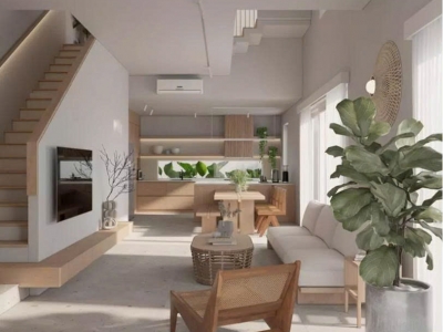 Ngôi nhà mang phong cách hiện đại, với tông màu nhã nhặn và tinh tế, tạo cảm giác thư thái và gần gũi.